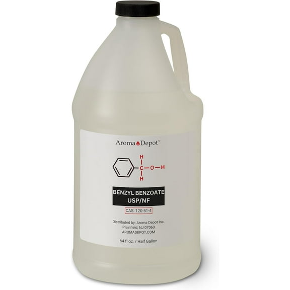 Benzyl Benzoate USP Grade Liquid 4 lbs. / 64 fl oz – High Purity Multipurpose Solvent & Fragrance Fixative for DIY Cosmetic & Crafting Use