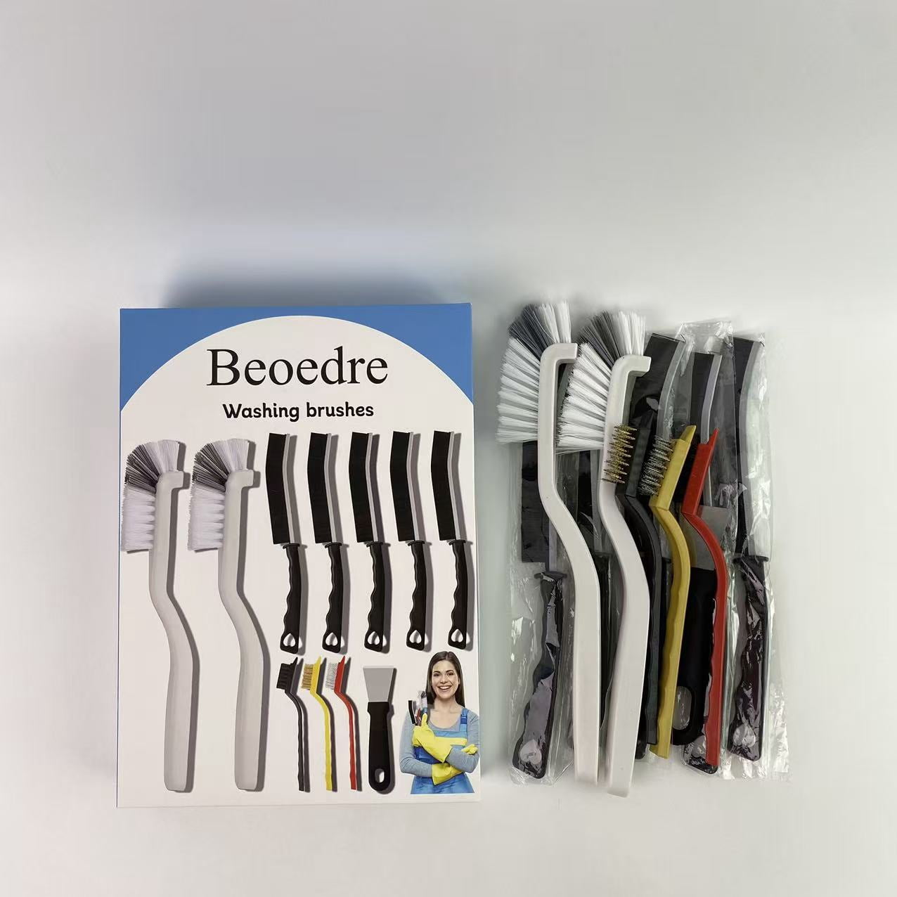 Beoedre Washing brushes,Crevice Cleaning Brush Set, Hard Bristle Cleaning Supplies for Kitchen, Bathroom, Corner, Grout, Sink, Cup, Teapot, Bottle, Blender