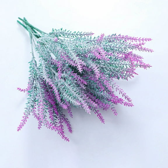 Beollynier 14.9 Inch Flocked Artificial Purple Lavender Fake Lilac Flower for Wedding Bouquet Table Centerpieces Floral Arrangement Home Decor