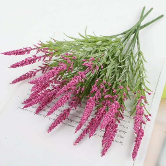 Beollynier 14 Inch Artificial Lavender Stems Silk Flowers with Bendable Wire Stems Realistic Faux Floral Decor for Vase Arrangement Home Party Decor