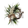thumbnail image 1 of Beollynier 15.7 Inch Easter Lily Wreath Artificial White Lily and Ribbon Rattan Wreath for Front Door Spring Home Church Festival Decoration, 1 of 8