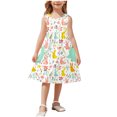 thumbnail image 1 of Beollynier Spring Summer Girls Printed Sleeveless Dress with Pockets - Round Neck A-Line Dress for Kids 3-14 Years - Ideal for Casual Outings Parties and Everyday Wear, 1 of 7