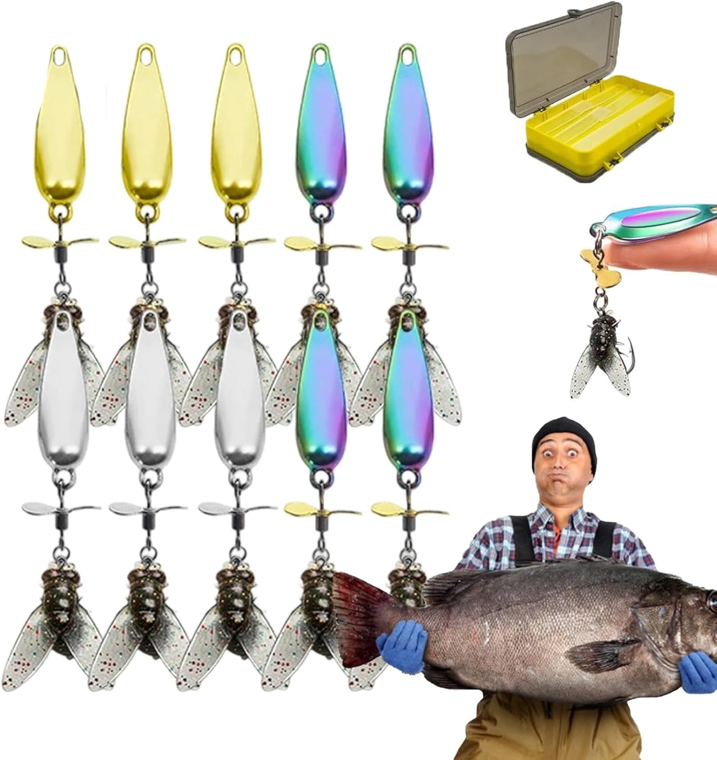 fish lure propellers Sucker Prop Baby Duck 8cm 9.3cm Hook 5pcs Propeller Lure 3D Fish