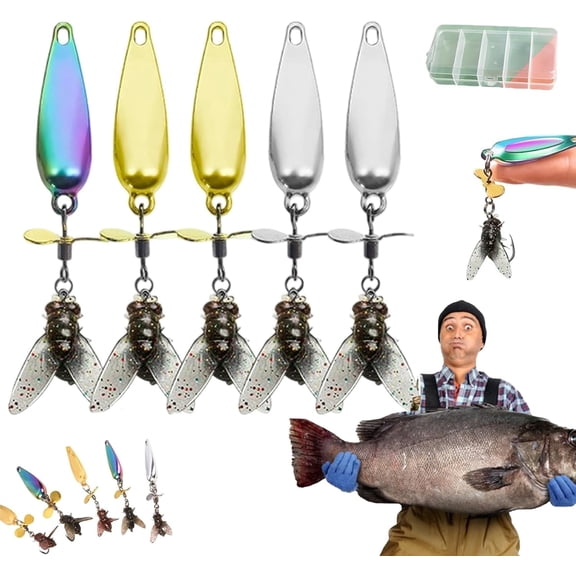 Metal Propeller Fishing, 5/10PCS Propeller Lure for Catching Fish with Propeller Tail & Flash Vibration, for Various Fish, Makes Your Fishing More Enjoyable