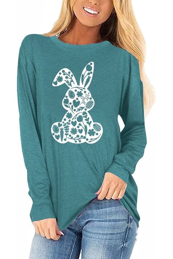 Womens Casual Happy Easter Shirts Heart Graphic Tees Lucky Shamrock Shirts
