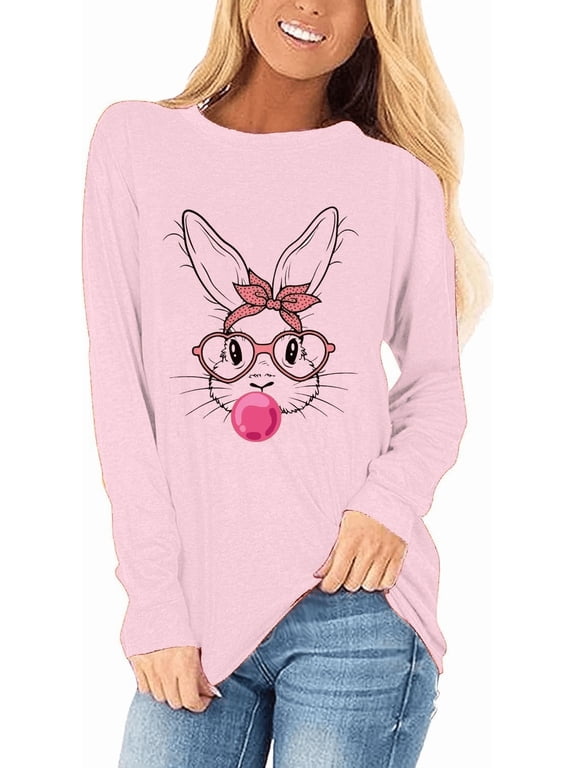Womens Casual Happy Easter Shirts Heart Graphic Tees Lucky Shamrock Shirts