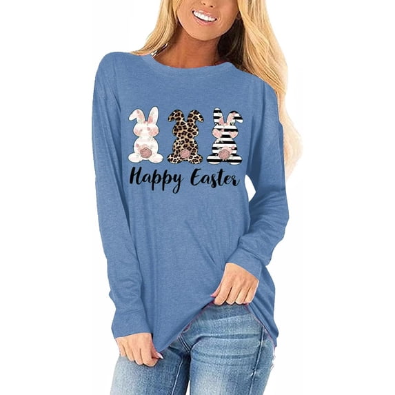 Beopjesk Womens Casual Happy Easter Shirts Heart Graphic Tees Lucky Shamrock Shirts