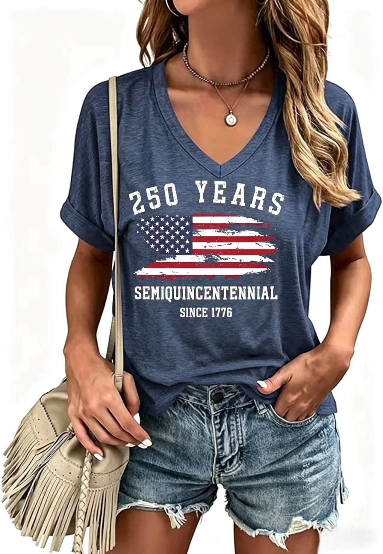 Beopjesk Womens Short Sleeve Crew Neck T Shirts American Flag Shirts ...