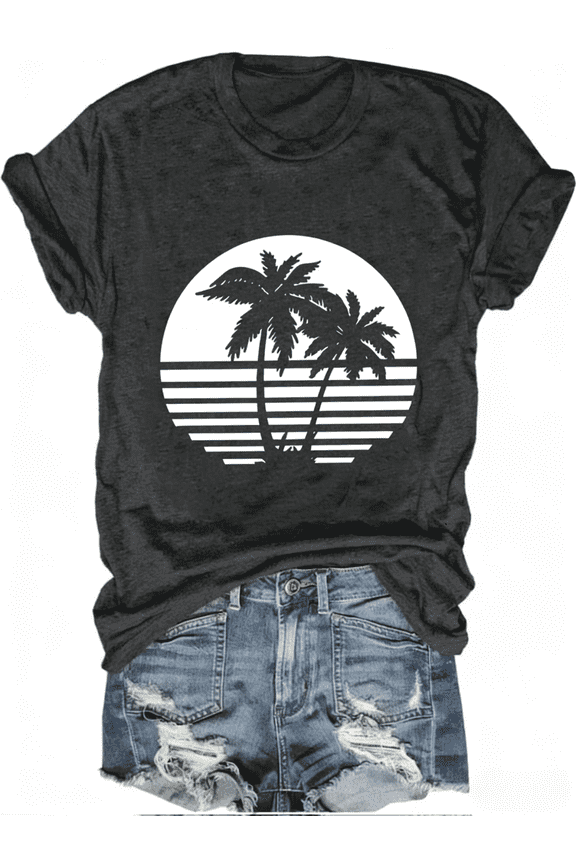 Womens Short Sleeve Crew Neck T Shirts Wildflower Shirts Summer Graphic Tee Tops