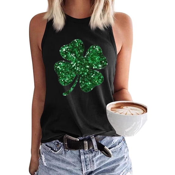 Beopjesk Womens Sleeveless Tank Tops St Patrick's Day Graphic Tees Tops