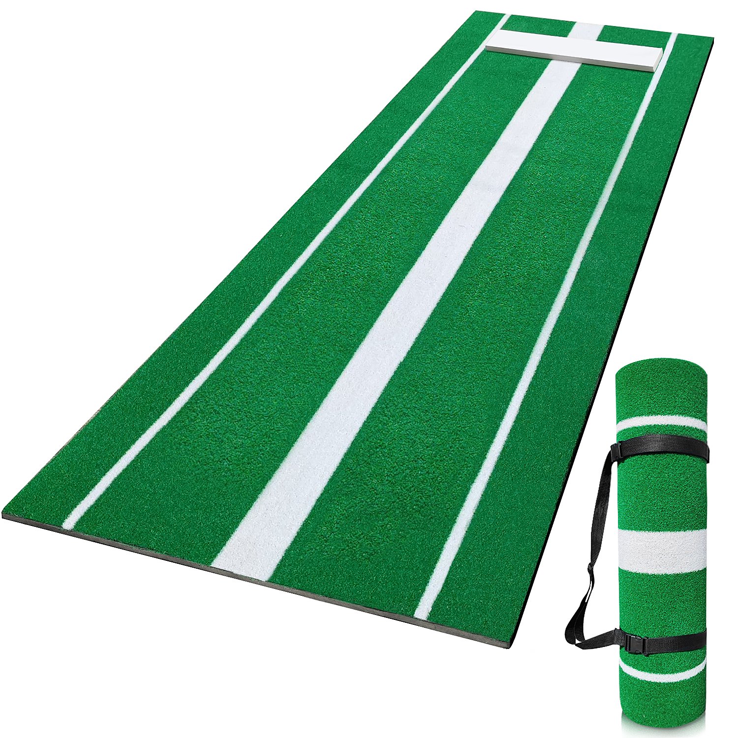 Softball Pitching Mat, 10'x 3' Portable Pitching Mound with Pitching