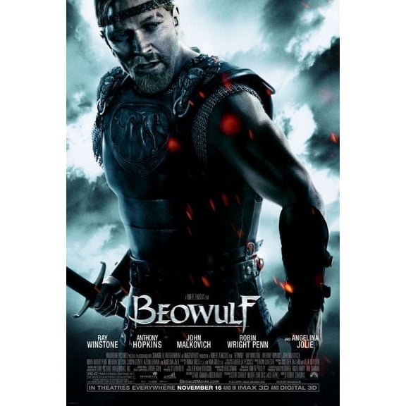 Beowulf Movie Poster 12in x 16in Metal Print Print on Metal 12x16 Square Adults Best Posters