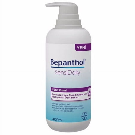 Bepanthol Sensidaily Body Cream, 400ml / 13.5 fl oz – Daily Moisturizer for Very Dry & Sensitive Skin, Strengthens Skin Barrier & Provides 24h Hydration