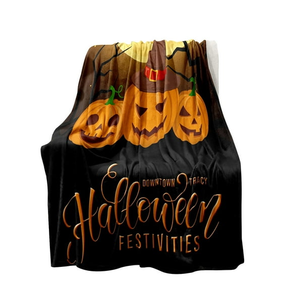 Beppter 1X Blanket,Halloween Blanket Fleece Blanket Milk Velvet Halloween Gifts Blanket Lightweight Air Conditioner Blankets Womens Mens Kids Soft Fuzzy Blanket for Bed Office Pet Blanket,130X150Cm