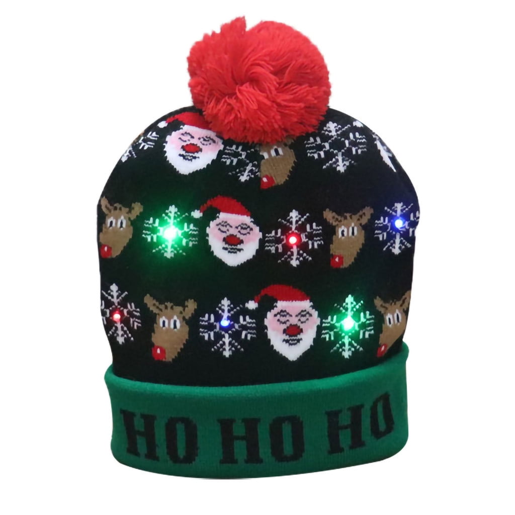Beppter Beanie Hat Christmas Hat LED Lightup Christmas Hats Xmas Santa