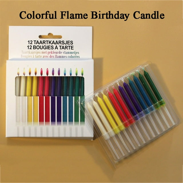 Beppter Birthday Decorations Citronella Candles Outdoor Creative Happy Birthday Candle 12pcs Party Festival Colorful Flames