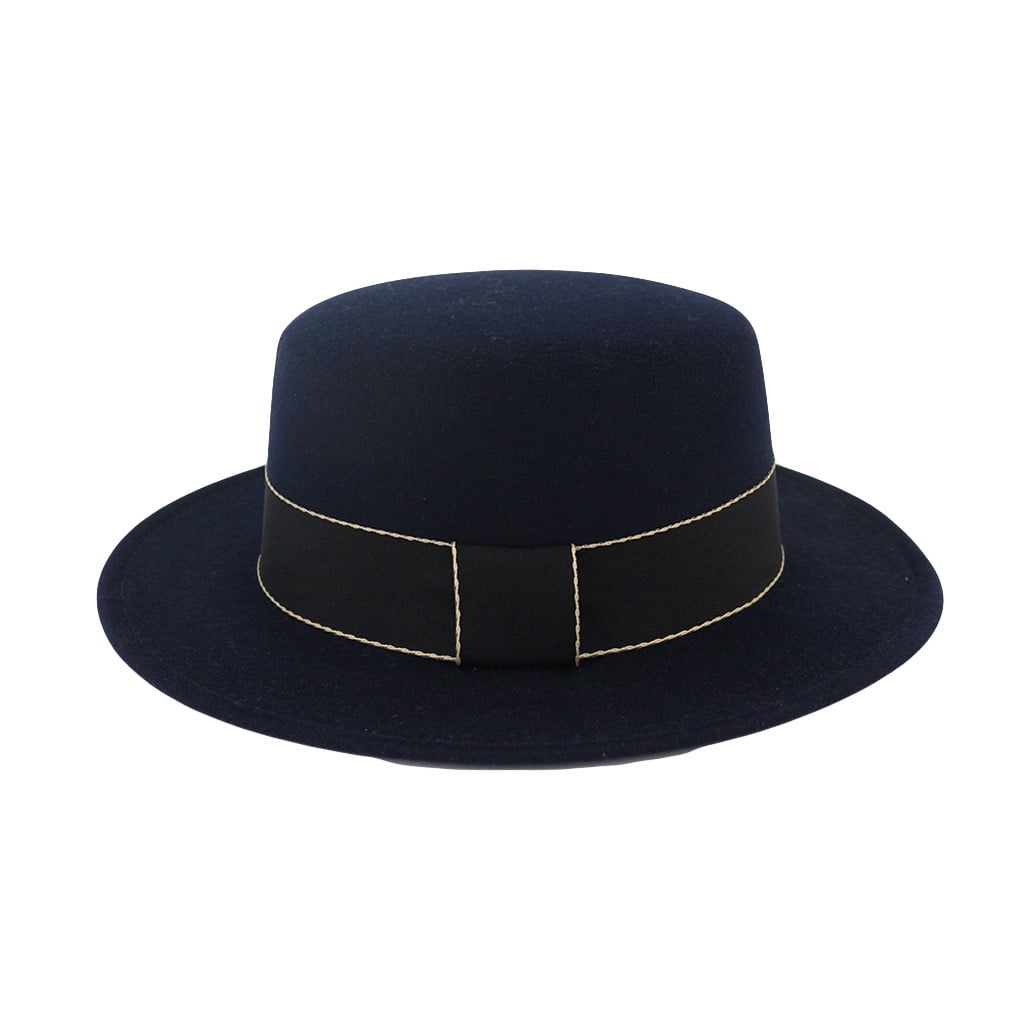Beppter Fedora Hat Adult Unisex Hats Unisex Wide Brim Wool Felt Flat