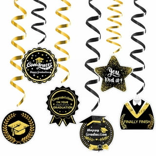 Graduation Party Decoration Banner Gold Star for Birthday Streamers Glitter Star Paper Garland Hanging Decoration for Congrats Grad Wedding Birthday