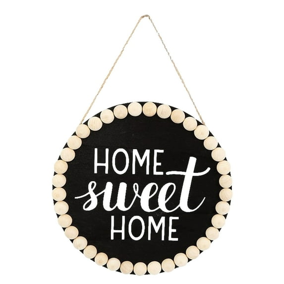Beppter Pendent Ornament Welcome Sign Home Sweet Home Sign for Front Door Decor Farmhouse Porch Wall Decoration with Round Hanging Decoration for Home Outdoor Indoor Living Room