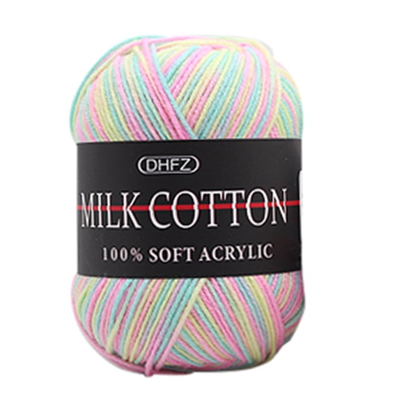 Beppter Soft Classic Multi Ombre Yarn By Loops & Threads - Yarn for Knitting,Crochet Yarn,Colorful Hand Knitting 50G Knitting Crochet Milk Soft Baby Cotton Wool Yarn K