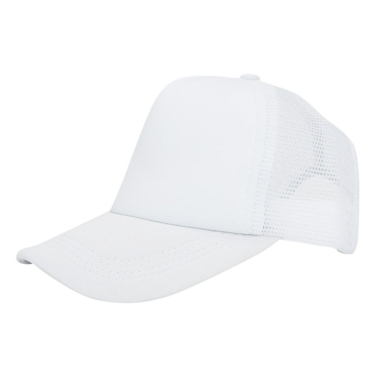 Beppter Sun Hat Sun UV Protection Hat Outdoor Solid Color Light Plate  Embroidery For Men And Women Sunscreen Truck Driver Hat Net Hat White 