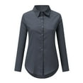 thumbnail image 1 of Beppter Women's Long Sleeve Solid Color Button Turn-down Collar Shirts Blouses Tops Long Shirt Women Womens Cotton Short Sleeve Shirts Womens Oversized Tee Shirts, 1 of 6
