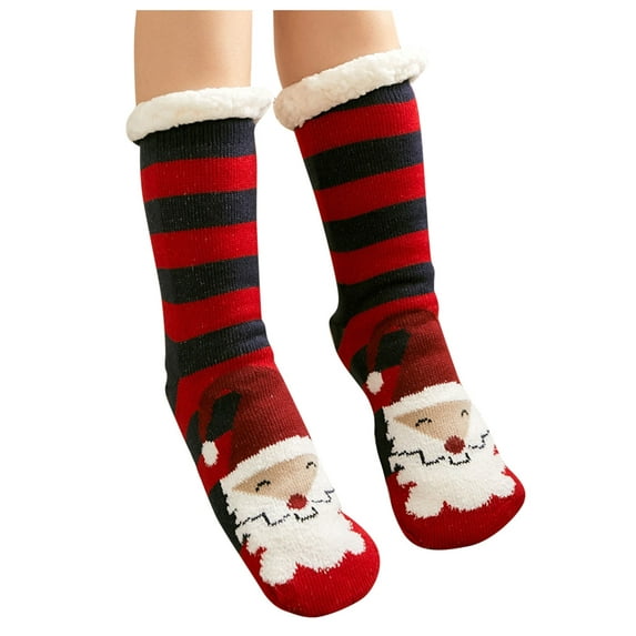 Beppter Women's Winter Super Soft Warm Fuzzy Fleece-Lined Grippers Slipper Socks Women Running with Women's Tube Socks Cotton Socks for Women