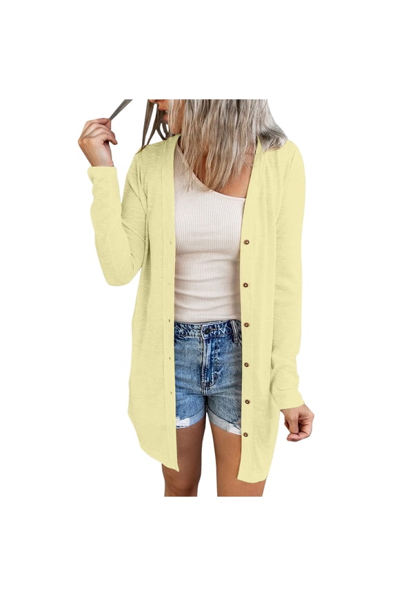 Womens Open Front Lightweight Long Cardigan Button Down Loose Solid Outerwear Cardigans Dressy Striped Sweater Tunic Open Weave Cardigan