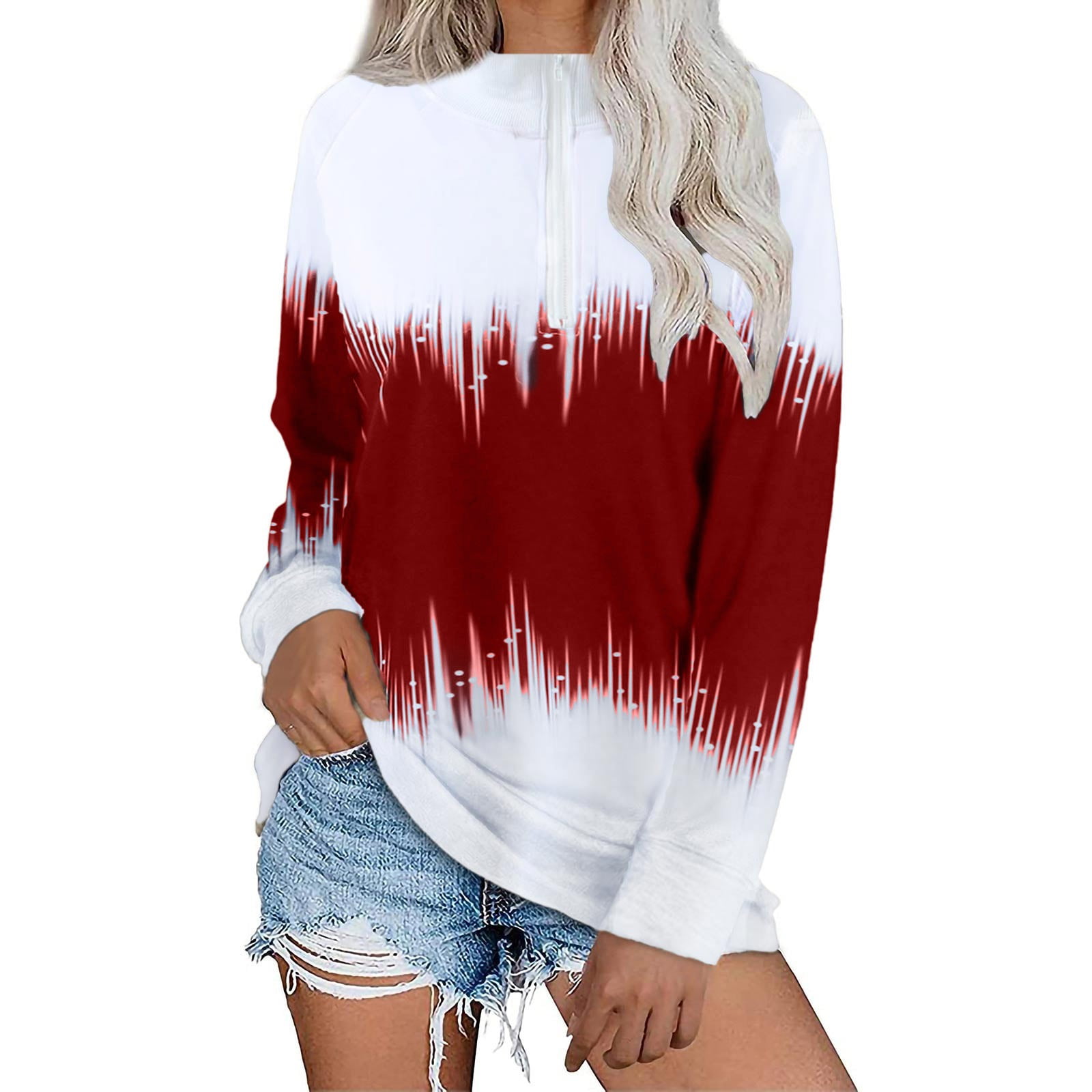 Beppter Womens Sweatshirts Long Sleeve High Neck Pullover Autumn and