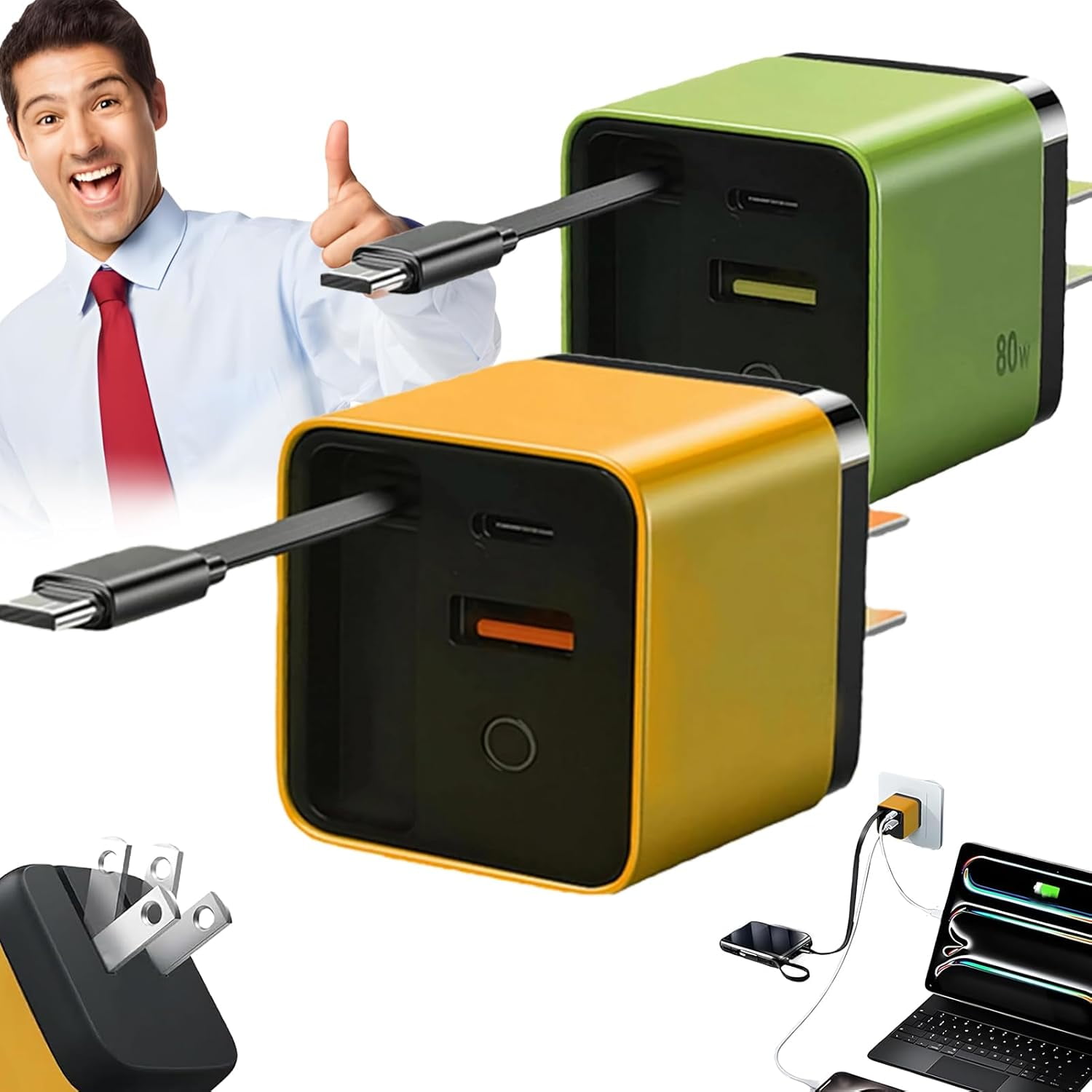 Beproudlevel 3 in 1 Charger Retractable 80w Max Fast, 80 Watt All in ...