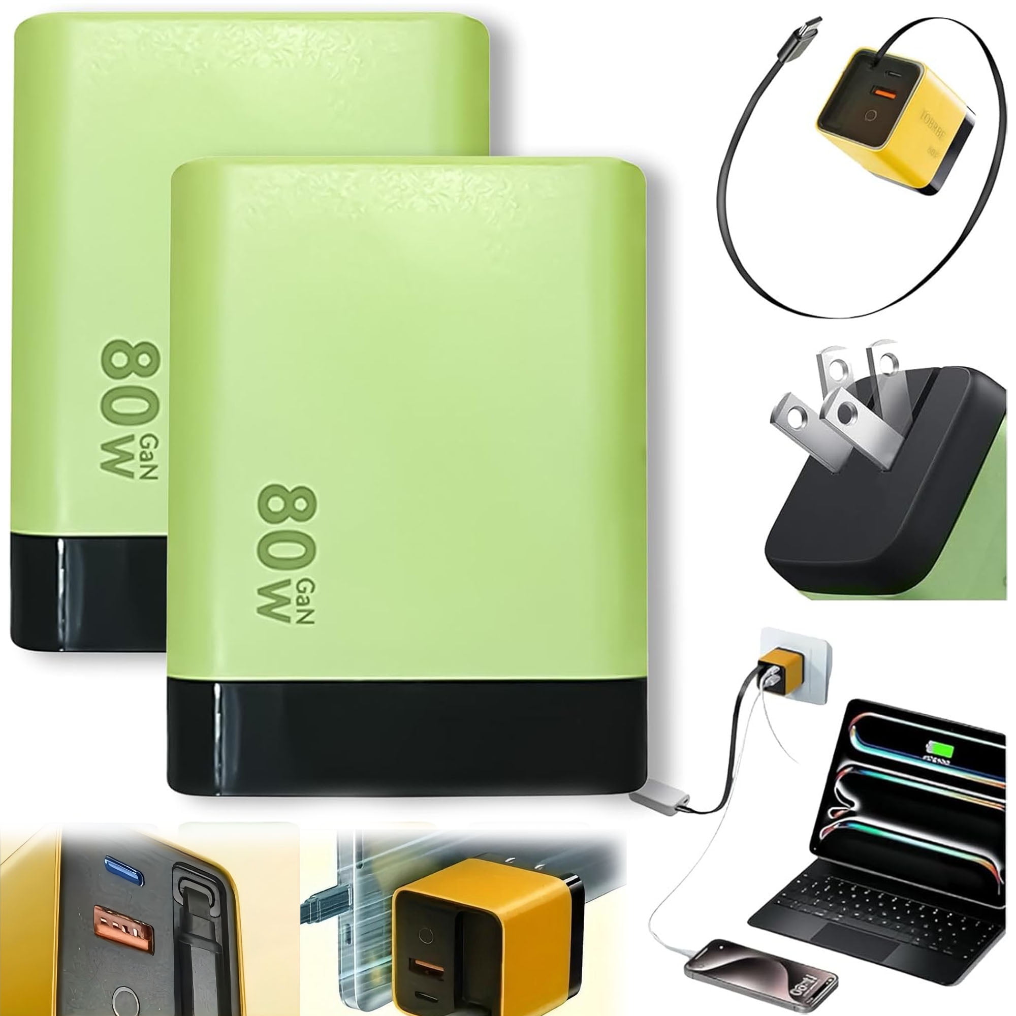 Beproudlevel 3 in 1 Charger Retractable 80w Max Fast, Scalable Charging ...