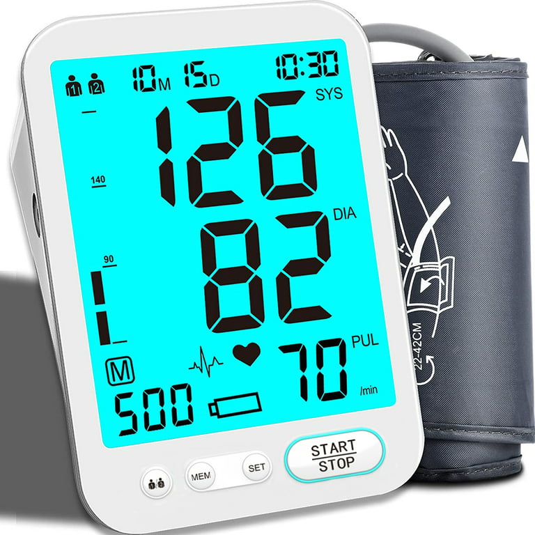 BerZalah Blood Pressure Machine Upper Arm Adjustable Cuff Automatic LED  Display BP Monitor (White) 