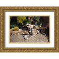 thumbnail image 1 of Beraldo, Zandina Muench 32x23 Gold Ornate Wood Framed with Double Matting Museum Art Print Titled - Whippet Puppy, 1 of 4