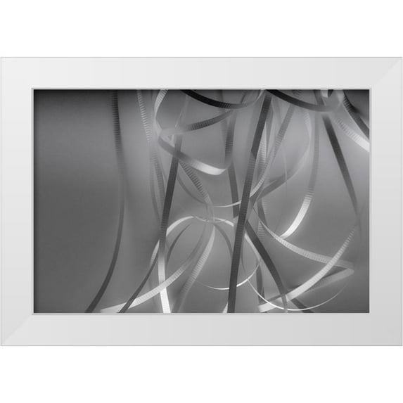Beraldo, Zandina Muench 32x23 White Modern Wood Framed Museum Art Print Titled - Ribbon and Light Patterns