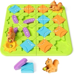 Berallo Maze Brain Teaser Puzzles Squirrel Logic Track Building Blocks STEM Board Game with 118 Challenges 5 Difficulty Levels for Kids Ages 3+