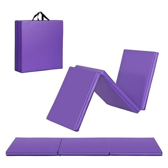 Beran7 2’’ Thick Tri-fold Folding Gym Exercise Mat Extra Thick Gymnastics Mat Tumbling Mat with Carrying Handles for Home Workout, Core Workouts, Stretching, MMA, Yoga