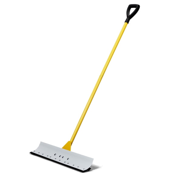 Beran7 29" Wide Heavy Duty Snow Pusher Shovel, Non-Stick Blade & Ice Chipper, Ergonomic Iron Handle for Driveway, Sidewalk, Deck, Commercial & Residential Use, Durable Winter Snow Removal Tool