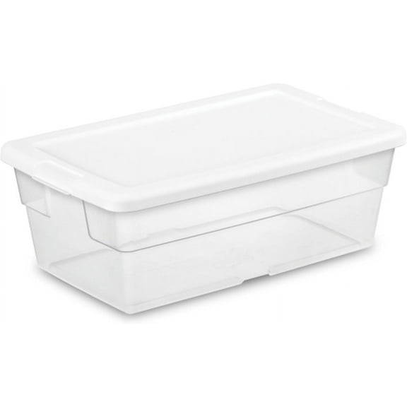 Beran7 36-Pack 6 Quart Storage Box, Stackable Clear Plastic Bins with Snap-On Lids - Heavy-Duty Organizing Containers for Closet, Bathroom, and Office