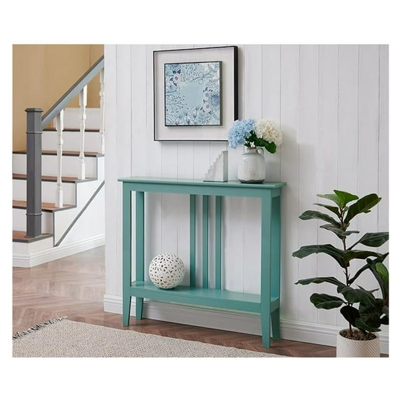 Beran7 - Entryway Table - Narrow Console Table - Console Table with Storage - Hallway Decor - Wood Console Tables for Entryway - Narrow Console Sofa Side Table - Foyer - Teal