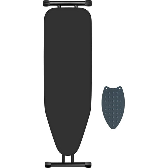 Beran7 Ironing Board, Compact and Space Saver,Size 13 x 43, Metal Construction Ironing Board with Extra Thick Heavy Duty Padded, Stable Structure,Skid Feet, Heavy Duty Steel Legs,Black