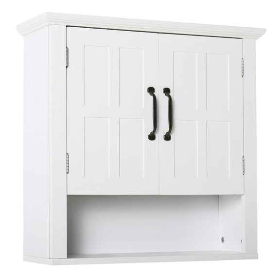 Beran7 Medicine Cabinet, 3-Tier Bathroom Wall Cabinet with Adjustable Shelf and 2 Doors, Bathroom Cabinet for Over The Toilet, White