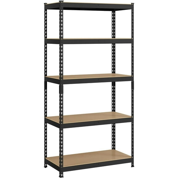 Beran7 Standing Shelf Units, 5 Tier Storage Shelf, Heavy Duty Shelving, Adjustable Garage Shelves, Utility Rack Shelf Unit, Basement Warehouse Shed,35.5 x  17.5 x 72 Inch,Black