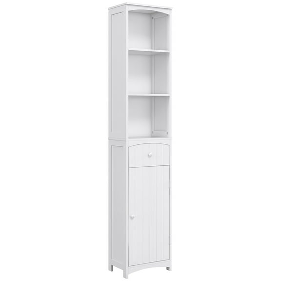 Beran7 Tall Bathroom Storage Cabinet, Tall and Narrow Linen Storage Cabinet with Adjustable Shelves for Home, Kitchen, Laundry Room, Bathroom Organizers (White)