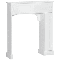 Beran7 Over The Toilet Cabinet with Sliding Doors, Freestanding Bathroom Storage Organizer with  Cubbies, Space Saver Toilet Rack with Adjustable Shelves,White