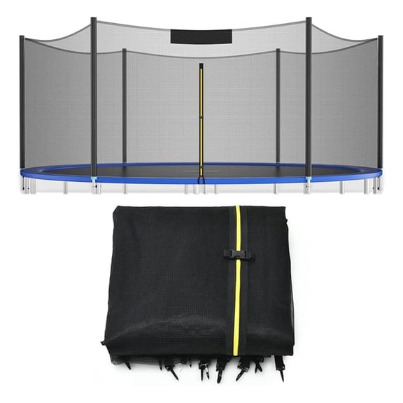 Beran7 Trampoline Net, Trampoline Enclosure for 8 10 12 14 15 16Ft Round Trampoline with Double-Headed Zippers & Buckles, Weather-Resistant Sun-Protective Trampoline Replacement Net