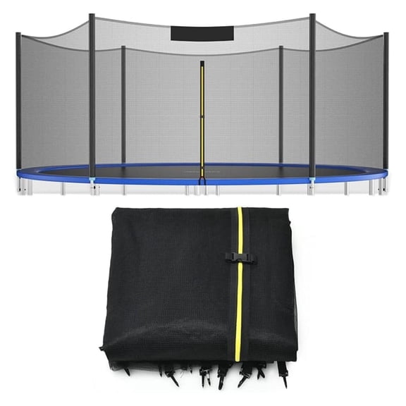 Beran7 Trampoline Net, Trampoline Enclosure for 8 10 12 14 15 16Ft Round Trampoline with Double-Headed Zippers & Buckles, Weather-Resistant Sun-Protective Trampoline Replacement Net