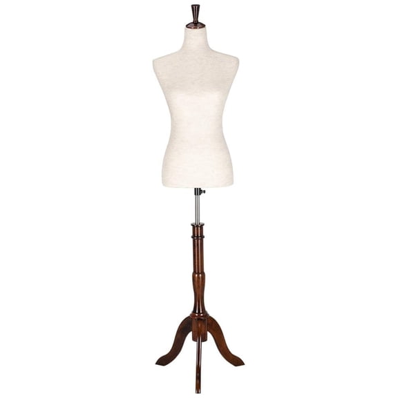 Beran7 Upgraded Female Dress Form, Mannequin Torse Body with Adjustable Rubber Wood Stand for Dress Jewelry Display (White, 2-4)