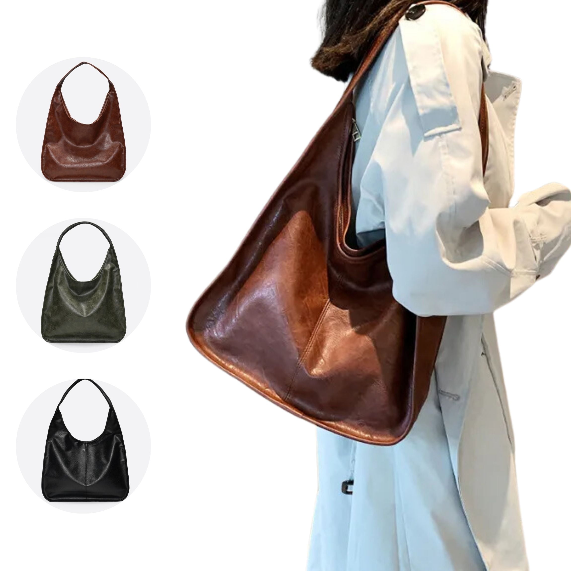 ★dumaro★ Ruel shoulder bag brown BERANMEY Daily Casual Solid Color Texture Crossbody Shoulder