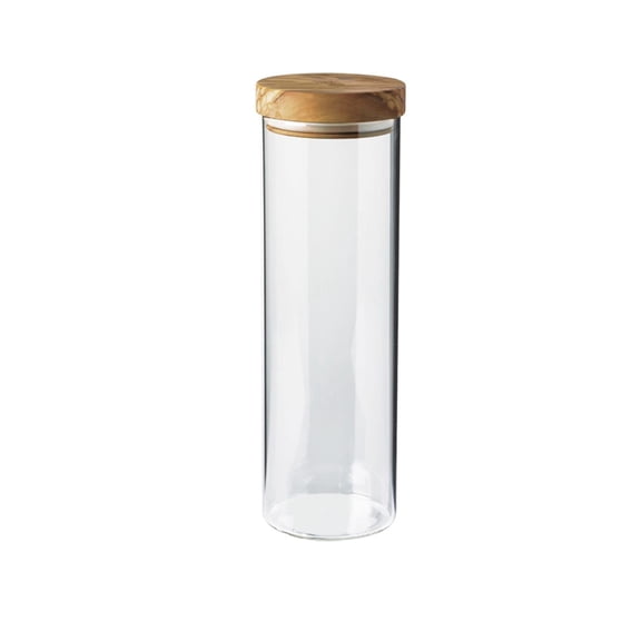 Berard Glass Jar with Olive Wood Lid, 6 Cup