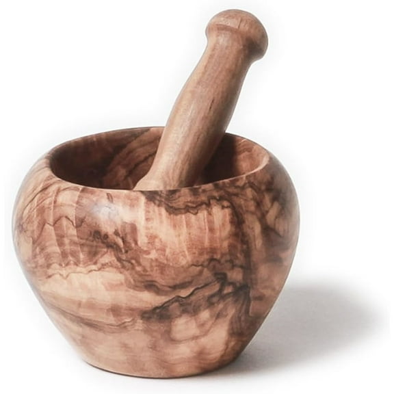 Berard Olive Wood Handcrafted Mortar and Pestle Set, 5"
